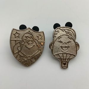 Disney Pin Trading Up Russell Badge Air Balloon Silver Hidden Mickey Lapel Pins